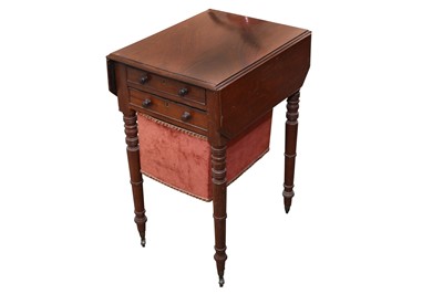 Lot 136 - A VICTORIAN MAHOGANY PEMBROKE STYLE WORK TABLE
