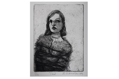 Lot 76 - MARCELLE HANSELAAR: 'TIED' AN ETCHING OF A YOUNG GIRL