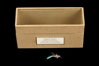 Lot 16A - RELICS OF EXTINCT BIRDS: A FEATHER OF A PARADISE PARROT, PSEPHOTUS PULCHERRIMUS