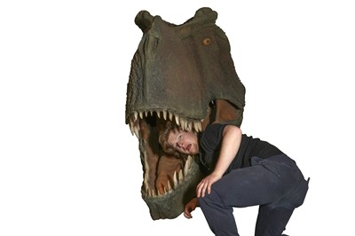 Lot 103 - A MASSIVE FIBER GLASS MODEL OF A TYRANNOSAURUS REX HEAD BY SIMON 'THE STUFFA' WILSON