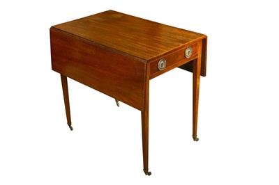 Lot 117 - A GEORGE III PALE MAHOGANY PEMBROKE TABLE