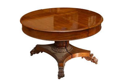 Lot 120 - A WILLIAM IV/VICTORIAN MAHOGANY EXTENDING DINING TABLE