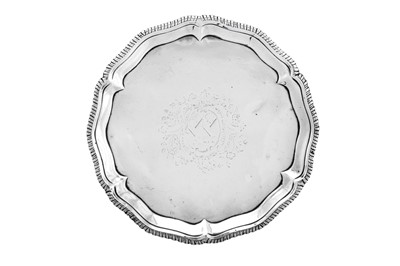 Lot 529 - A George III sterling silver waiter, London 1768 by John Carter II