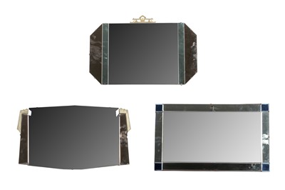 Lot 93 - A RECTANGULAR PLATE MIRROR, 20TH CENTURY