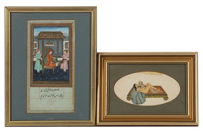 Lot 283 - AN INDIAN EROTIC MINIATURE