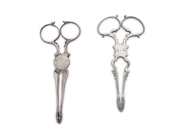 Lot 361 - A pair of early George III sterling silver tea tongs / sugar nips, London circa 1765 by Henry Plumpton (third mark reg. Nov 1761)