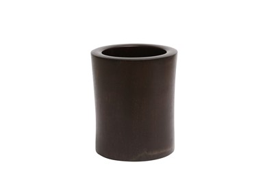 Lot 600 - A CHINESE ZITAN BRUSH POT, BITONG.