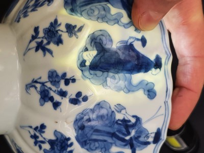 Lot 456 - A CHINESE BLUE AND WHITE 'IMMORTALS' BOWL.