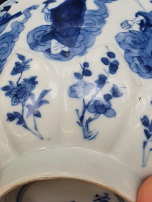 Lot 456 - A CHINESE BLUE AND WHITE 'IMMORTALS' BOWL.