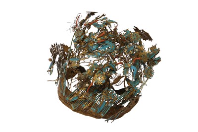 Lot 252 - A CHINESE KINGFISHER FEATHER TIANTSUI HEADDRESS.