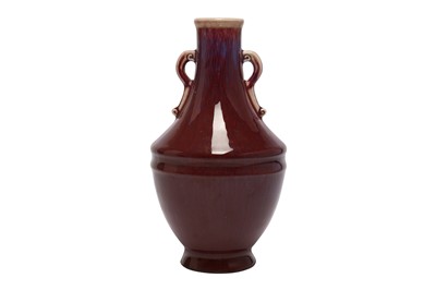 Lot 479 - A CHINESE FLAMBE-GLAZED VASE.