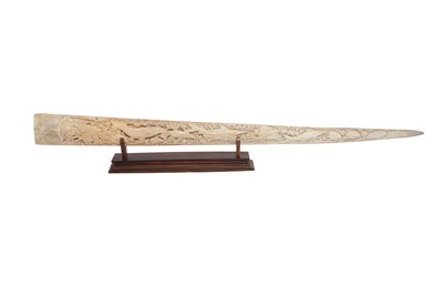 Lot 196 - TAXIDERMY / NATURAL HISTORY: CARVED SWORDFISH (XIPHIAS GLADIUS) BILL ON WOODEN DISPLAY STAND, MODERN