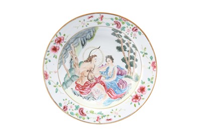 Lot 78 - A CHINESE FAMILLE ROSE 'APOLLO AND DAPHNE' DISH.