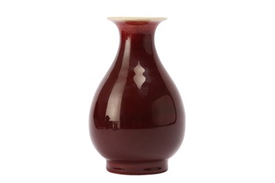 Lot 481 - A CHINESE OX-BLOOD GLAZED VASE, YUHUCHUN.
