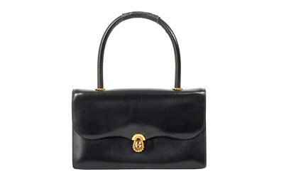 Lot 121 - Hermes Navy Box Cordelière Top Handle Bag