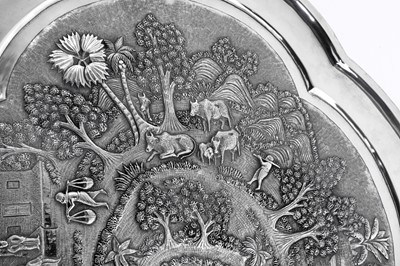Lot 158 - A late 19th / early 20th century Anglo – Indian unmarked silver twin handled tray, Calcutta circa 1900