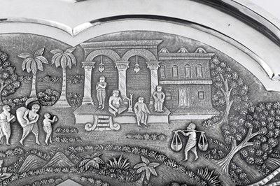Lot 158 - A late 19th / early 20th century Anglo – Indian unmarked silver twin handled tray, Calcutta circa 1900