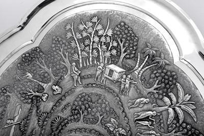 Lot 158 - A late 19th / early 20th century Anglo – Indian unmarked silver twin handled tray, Calcutta circa 1900