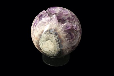 Lot 265 - AN AMETHYST GEODE SPHERE