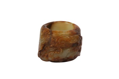 Lot 864 - A CHINESE YELLOW JADE ARCHER'S RING.