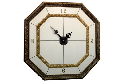 Lot 385 - A MASSIVE OVERSIZED OCTAGONAL WALL CLOCK, 20TH CENTURY