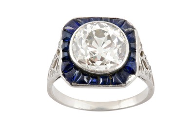 Lot 188 - An Art Deco sapphire and diamond ring, circa 1930