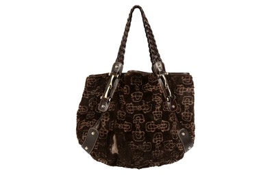 Lot 683 - GUCCI BROWN RABBIT FUR PELHAM BAG