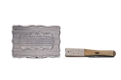 Lot 5 - A Victorian sterling silver presentation snuff box, Birmingham 1858 by Edward Smith