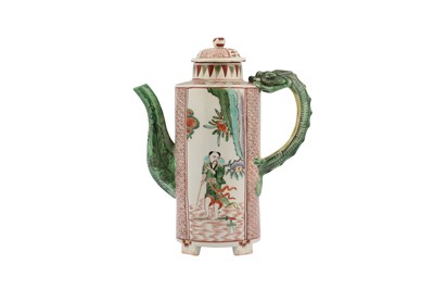 Lot 548 - A CHINESE 'IMMORTAL' SWATOW-STYLE TEAPOT AND COVER.