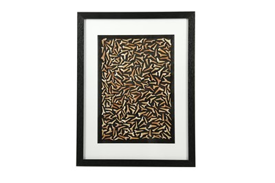 Lot 230 - A FRAMED DISPLAY OF 250 FOSSILS OF SAND TIGER SHARK TEETH