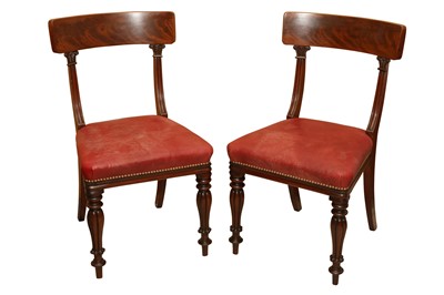 Lot 128 - A PAIR OF REGENCY MAHOGANY DINING CHAIRS