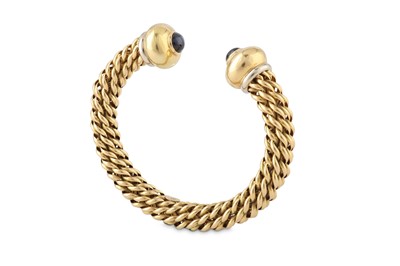 Lot 155 - A sapphire torc bangle