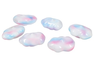 Lot 1223 - LUESMA & VEGA, SPAIN, A SET OF SIX CLOUD SHAPED TEA LIGHT SHADES, 21ST CENTURY