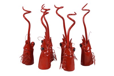 Lot 1228 - EL TALLER DE PINERO, SPAIN, A SET OF SIX LOBSTER HEAD ICE CREAM CONE HOLDERS, 21ST CENTURY