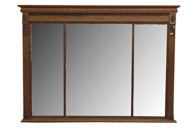 Lot 94 - AN ARTEFACT OF LONDON GILT REGENCY STYLE OVERMANTEL MIRROR