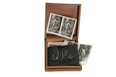 Lot 390 - Stereo views, nude studies, c.1920s and portable camera scope stereo viewer