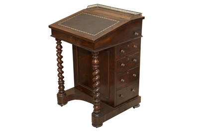 Lot 43 - A VICTORIAN ROSEWOOD DAVENPORT