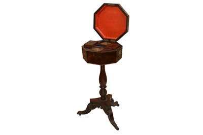 Lot 133 - A REGENCY ROSEWOOD TEAPOY