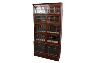 Lot 79 - A GLOBE WERNICKE STYLE MAHOGANY STACKING BOOKCASE
