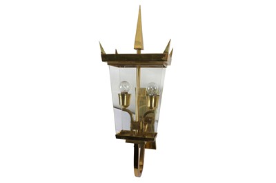 Lot 140 - A FRENCH BRASS WALL LANTERN