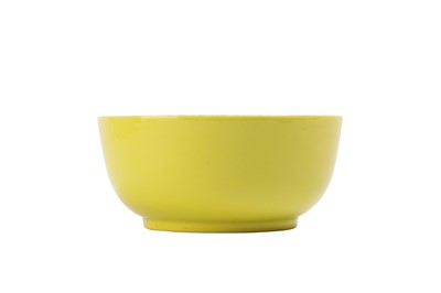 Lot 660 - A CHINESE LEMON YELLOW-GLAZED BOWL.