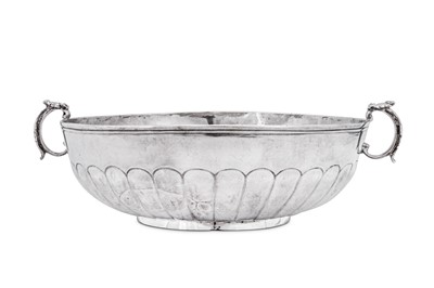 Lot 190 - An 18th century Spanish colonial silver twin handled bowl, Guatemala circa 1770