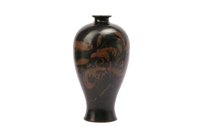 Lot 543 - A CHINESE BLACK-GLAZED CIZHOU-STYLE VASE, MEIPING.