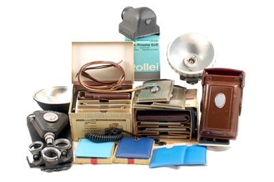 Lot 341 - Rolleiflex Plate Backs, Prism & Filters etc.