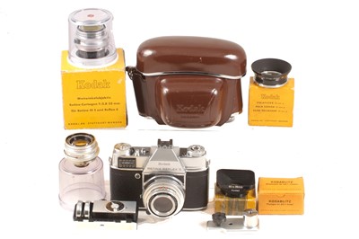 Lot 260 - 3-Lens Kodak Retina Reflex S Outfit.