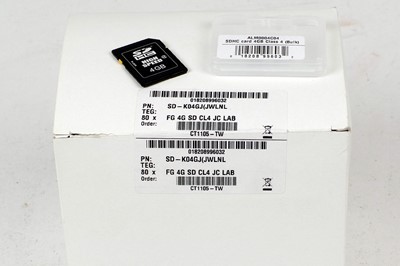 Lot 350 - Sealed Box of 80 4GB SD HC Memory Cards.