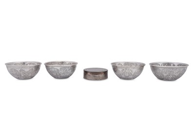 Lot 250 - A set of four early 20th century Egyptian 900 standard silver bowls, Cairo 1929