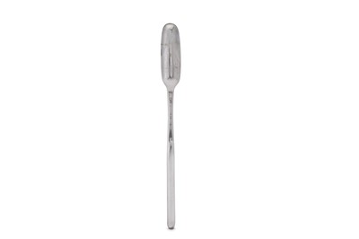 Lot 339 - A Queen Anne Britannia standard silver marrow scoop, London 1709 by John Ladyman
