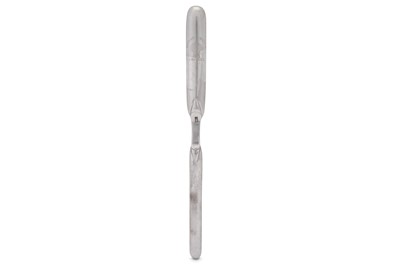 Lot 322 - A George III Scottish silver marrow scoop, Edinburgh circa 1770 by Patrick Robinson