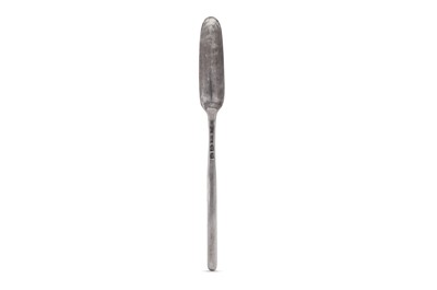 Lot 327 - A George II sterling silver marrow scoop, London 1756 by Richard Hawkins II (active approximately 1751-1765)